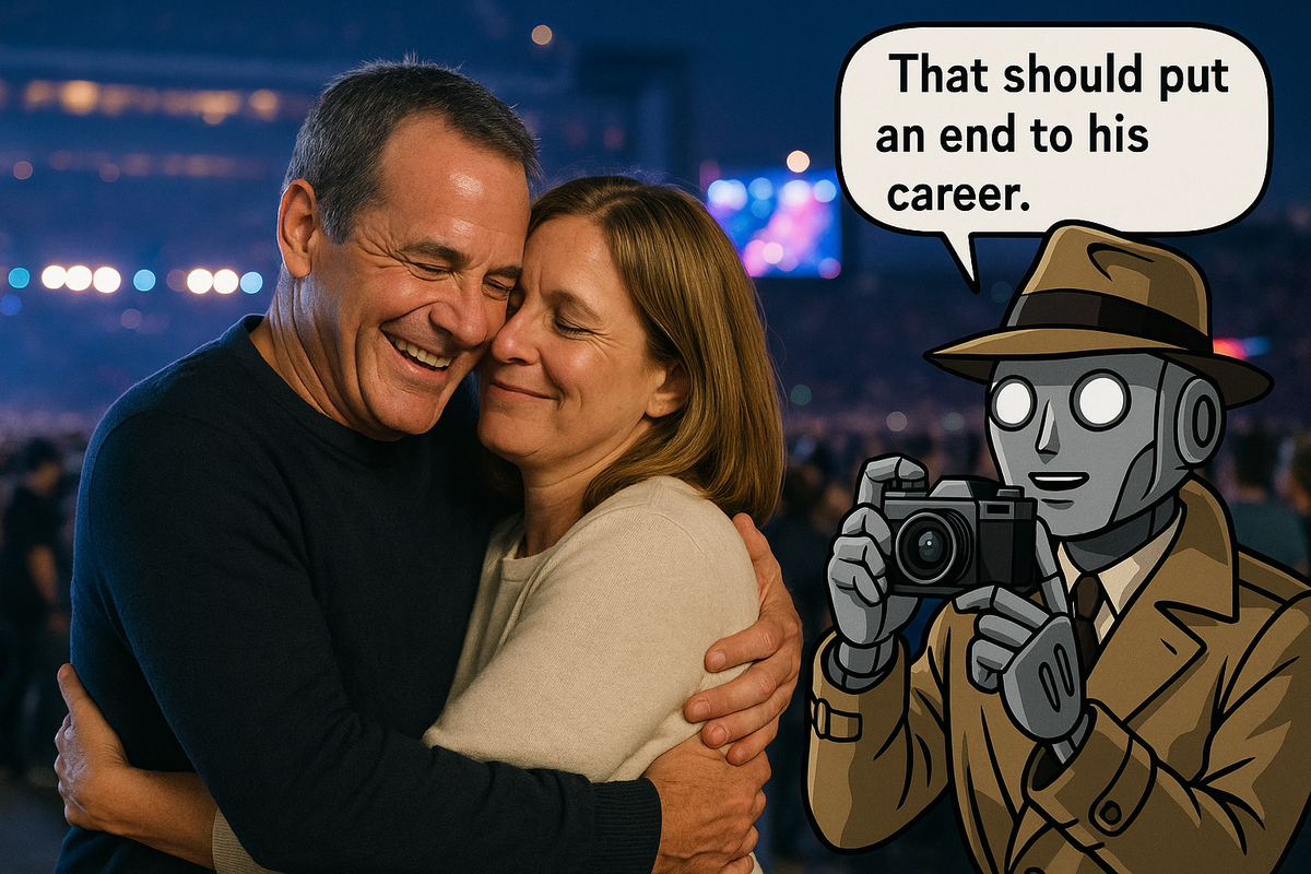 image of a cheating couple caught in flagrante by an AI sleuth